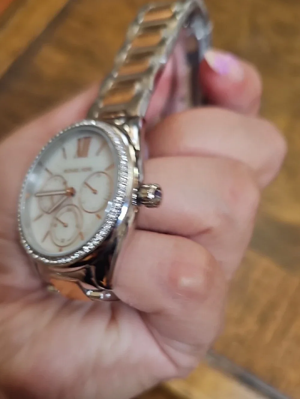 Michael Kors Women’s Two-Tone Mother-of-Pearl Dial Watch - Silver & Rose Gold